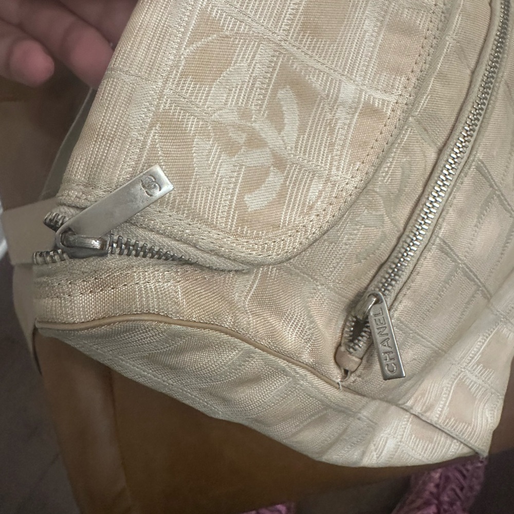 CHANEL Beige Backpack with Iconic Pattern - image 3